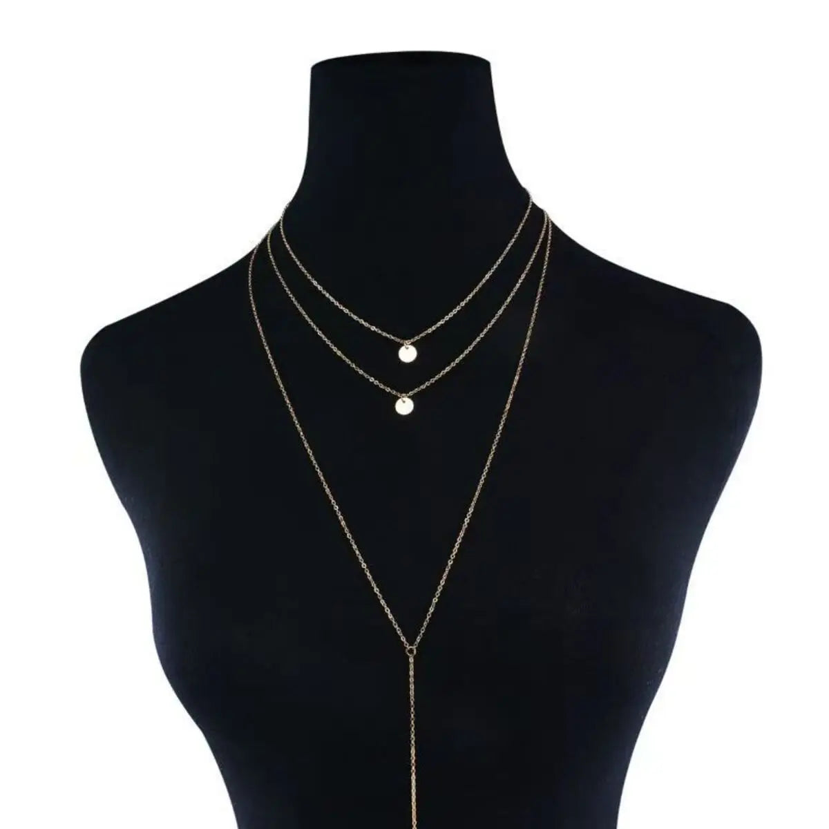 Minimalist Round Disco Coin Chain Necklace Pendant Dainty Sequins Multi Layers Necklaces for Women Fashion Jewelry Gifts