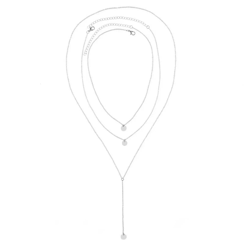 Minimalist Round Disco Coin Chain Necklace Pendant Dainty Sequins Multi Layers Necklaces for Women Fashion Jewelry Gifts