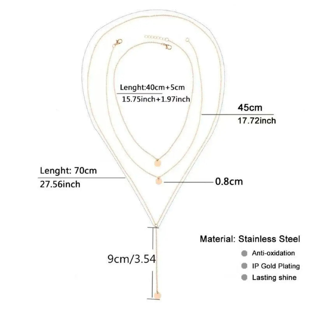 Minimalist Round Disco Coin Chain Necklace Pendant Dainty Sequins Multi Layers Necklaces for Women Fashion Jewelry Gifts