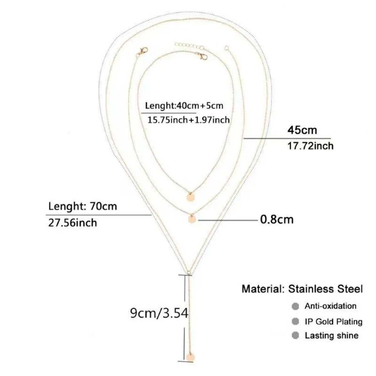 Minimalist Round Disco Coin Chain Necklace Pendant Dainty Sequins Multi Layers Necklaces for Women Fashion Jewelry Gifts