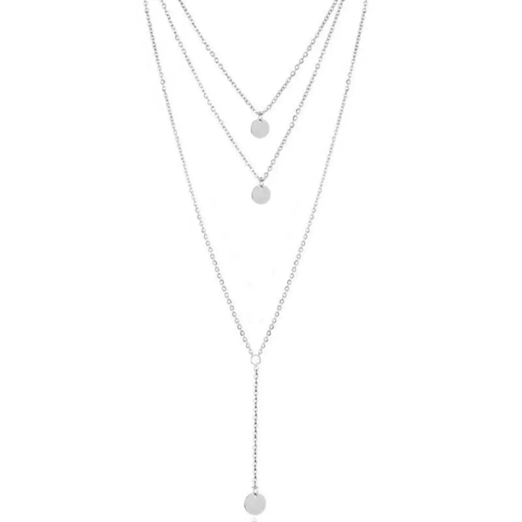 Minimalist Round Disco Coin Chain Necklace Pendant Dainty Sequins Multi Layers Necklaces for Women Fashion Jewelry Gifts