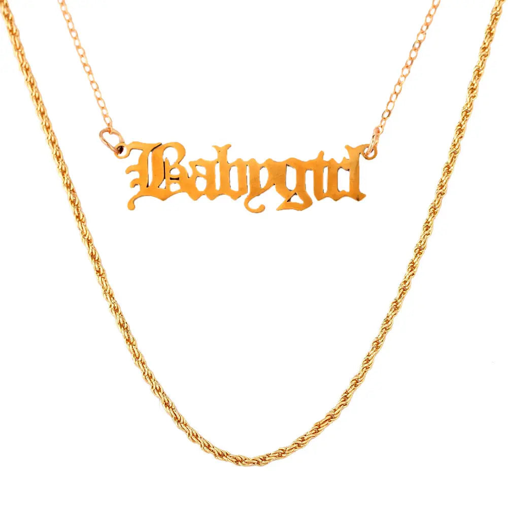 New Multi Layer Butterfly Dragon Charms Crystal Necklaces For Women Punk Golden Angel Letter Clavicle Chain Hiphop Gifts Jewelry