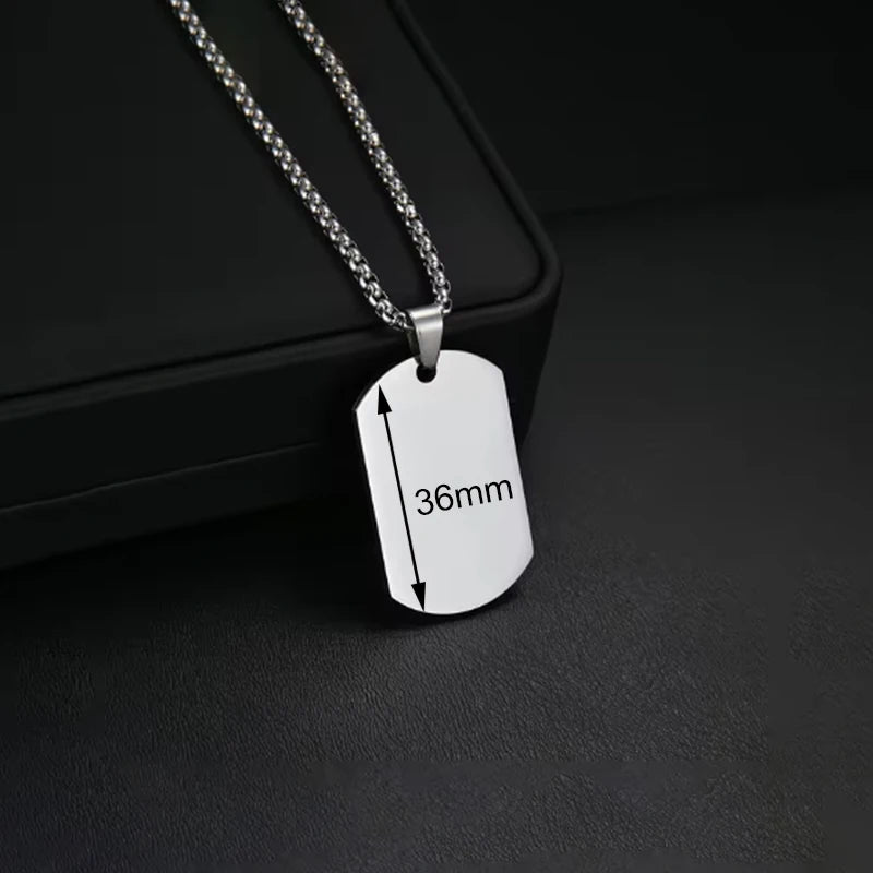 Personalized Necklaces Stainless Steel Engraved Photo Logo Text Pendant For Women Men Christmas Valentine's Day Jewelry Gifts
