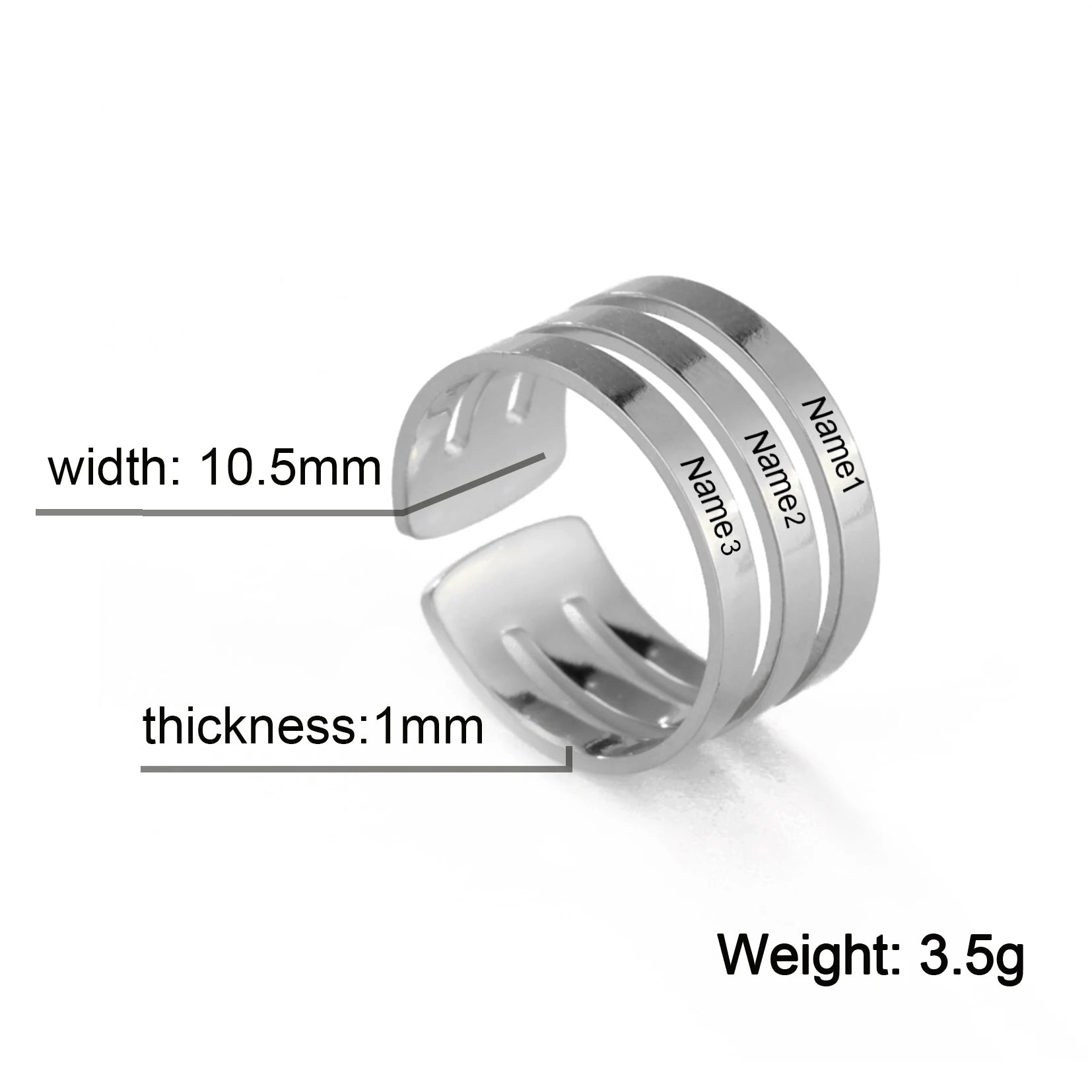 Personalized Finger Ring For Woman Men Family Engrave Name Date Custom Couple Lover Gift Stainless Steel Gold Color Jewelry