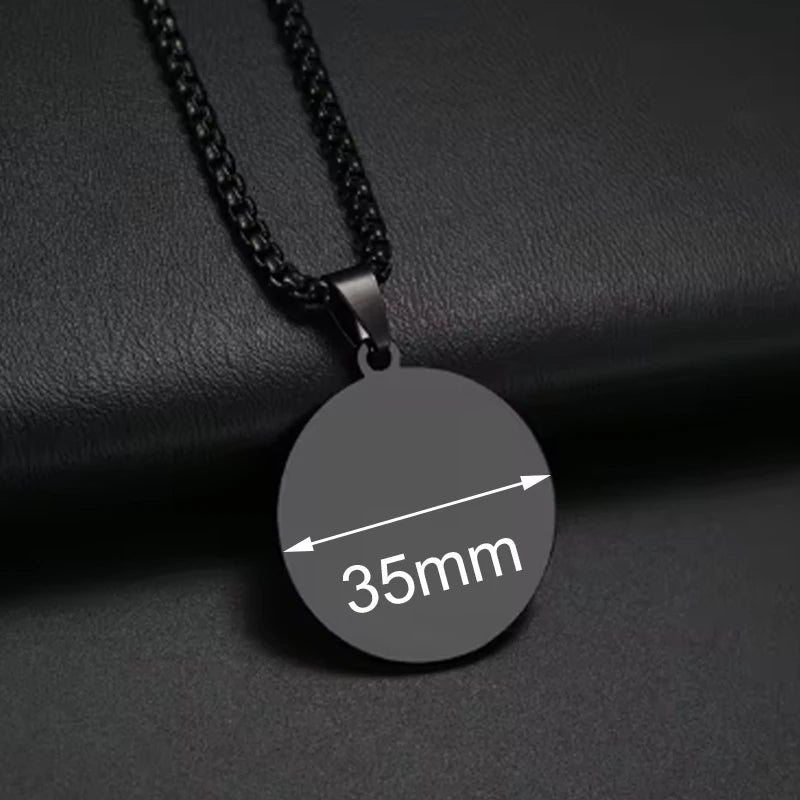 Personalized Necklaces Stainless Steel Engraved Photo Logo Text Pendant For Women Men Christmas Valentine's Day Jewelry Gifts