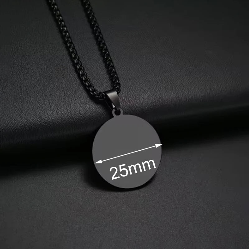 Personalized Necklaces Stainless Steel Engraved Photo Logo Text Pendant For Women Men Christmas Valentine's Day Jewelry Gifts