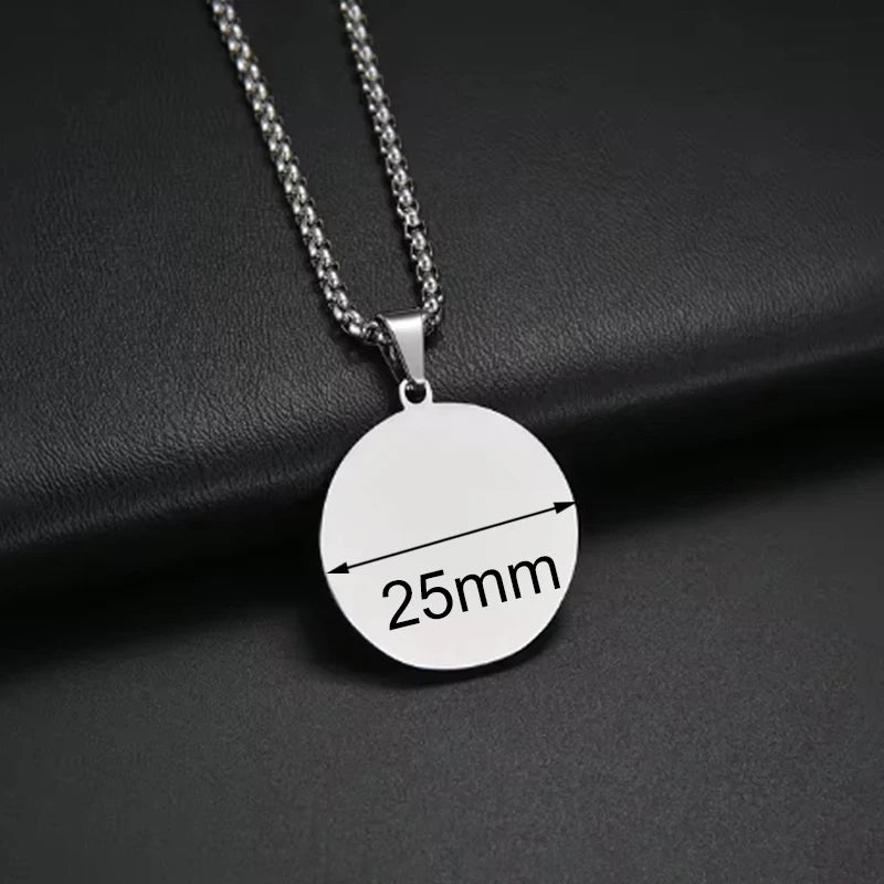 Personalized Necklaces Stainless Steel Engraved Photo Logo Text Pendant For Women Men Christmas Valentine's Day Jewelry Gifts