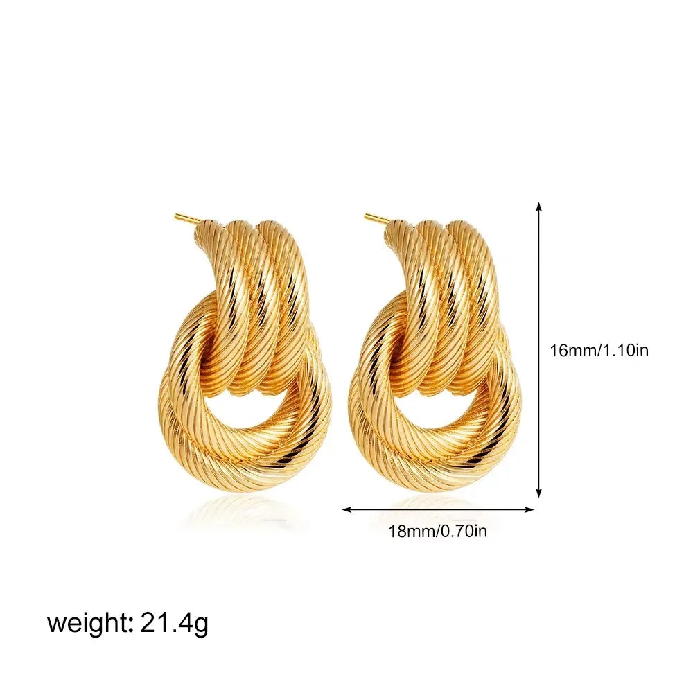 New stainless steel C-ring smooth earrings with high-end and exaggerated hoop Huggie earrings exquisite jewelry