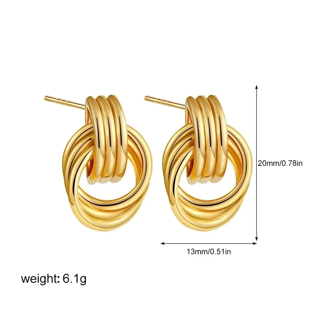 New stainless steel C-ring smooth earrings with high-end and exaggerated hoop Huggie earrings exquisite jewelry