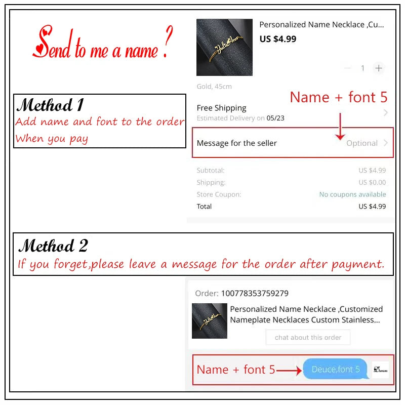 Customized Couple Double Name Love Necklace Personalized Double Name Pendant Stainless Steel Jewelry Valentine's Day Gifts