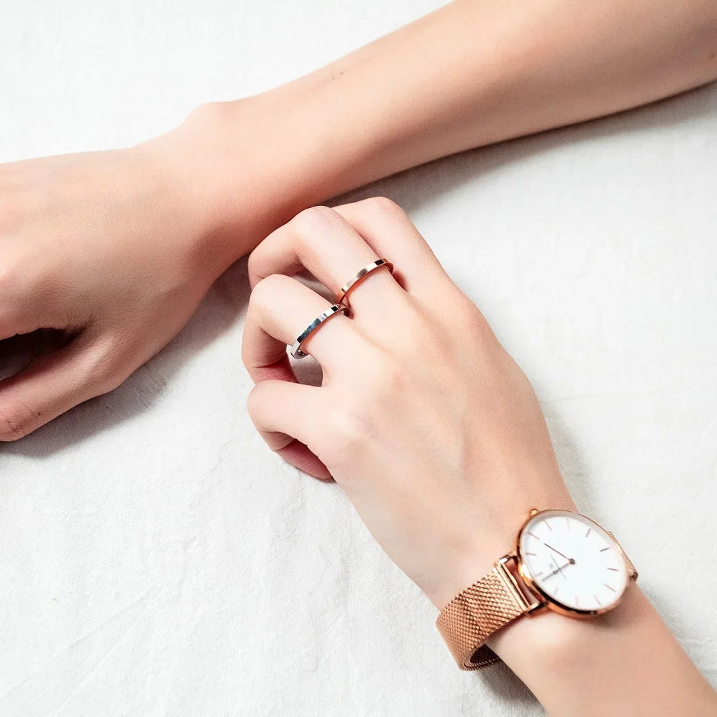 DARHSEN Brand Stainless Steel Women Girls 2mm Thin Small Rings White Cubic Zircon Stone  Fashion Jewelry US size 4 5 6 7 8 9