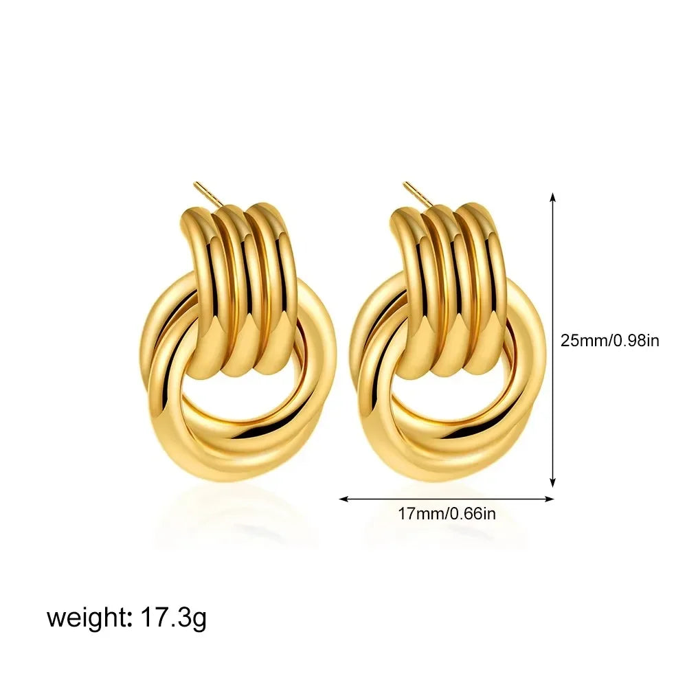 New stainless steel C-ring smooth earrings with high-end and exaggerated hoop Huggie earrings exquisite jewelry