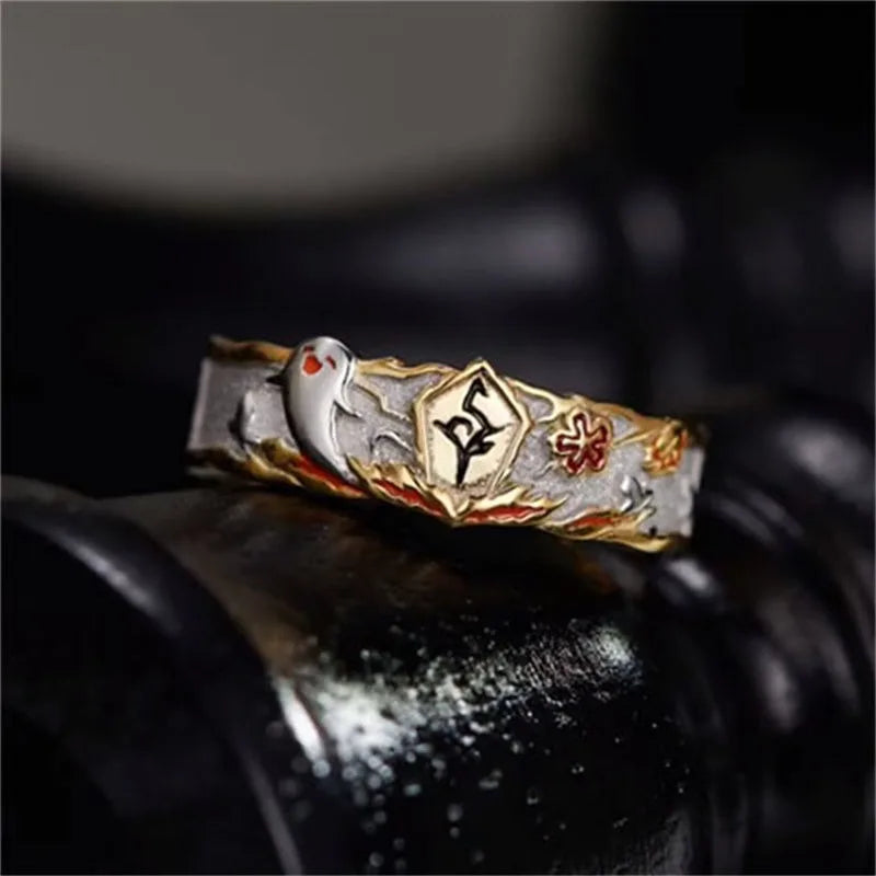 Genshin Impact Hu Tao Exquisite Personalized Rings with The Same Style As The Peripheral Characters of Games Fashion Jewelry
