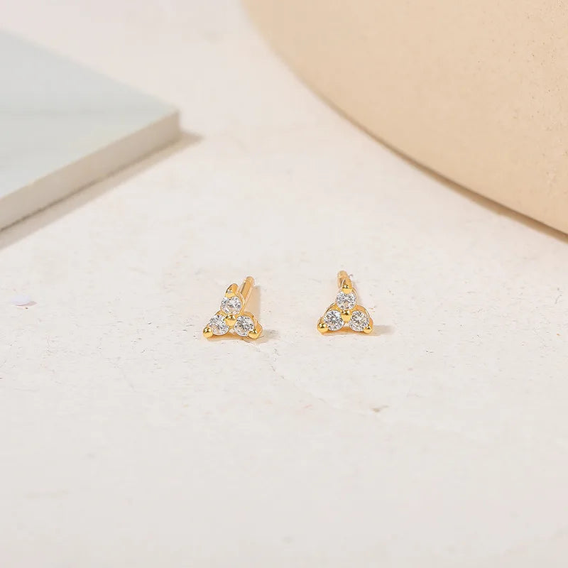 New Minimal Zircon Earrings For Women Crystal Small Thin Cartilage Fashion Geometry Earring Girls Piercing Jewelry Gifts