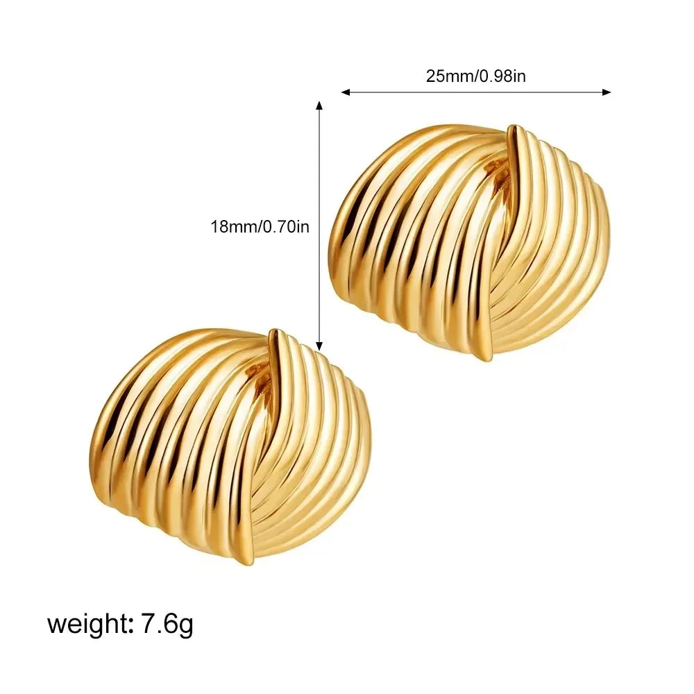 New stainless steel C-ring smooth earrings with high-end and exaggerated hoop Huggie earrings exquisite jewelry
