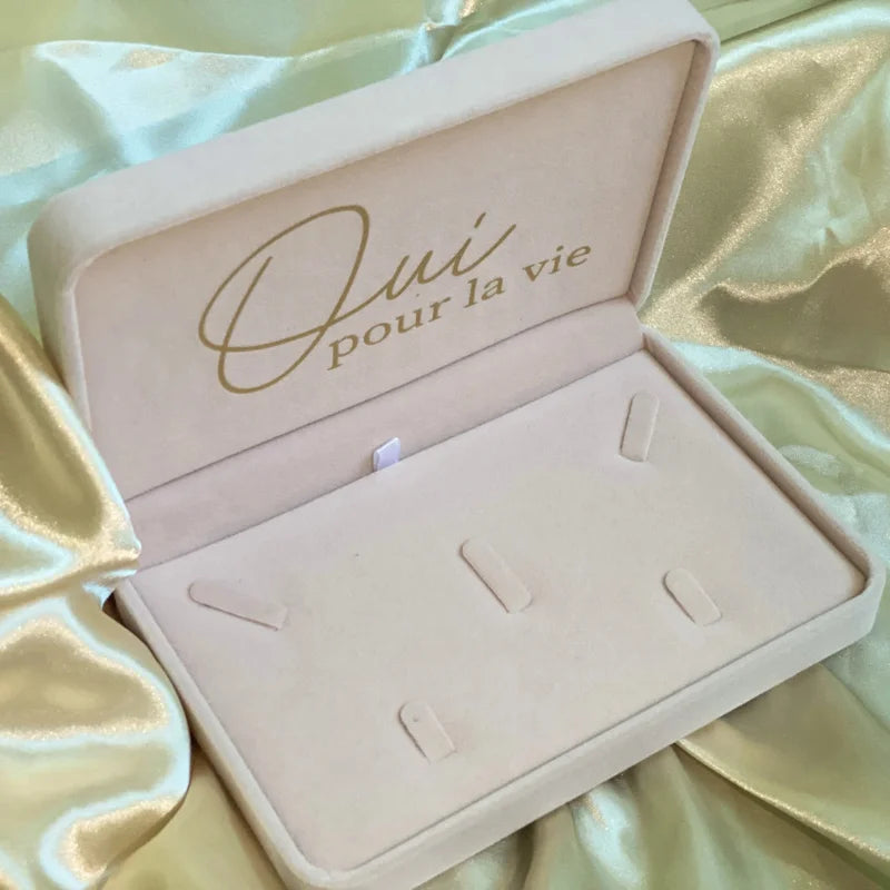 Personalized Flannel Jewelry Box Wedding Custom Name  Anniversary Gift Necklace Ring Box gifts for Bride Bridesmaid Girlfriend