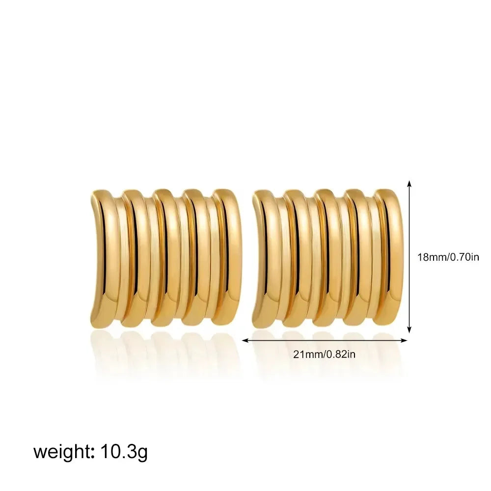 New stainless steel C-ring smooth earrings with high-end and exaggerated hoop Huggie earrings exquisite jewelry