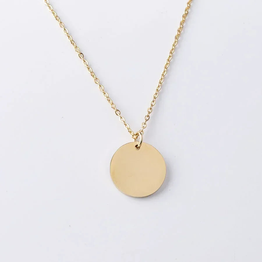 Free Personalized Engraved Handmade Medallion Pendant Custom Name Engraved Coin Necklace Jewelry Charm Necklace Gift for Her