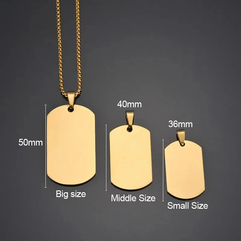 Personalized Necklaces Stainless Steel Engraved Photo Logo Text Pendant For Women Men Christmas Valentine's Day Jewelry Gifts