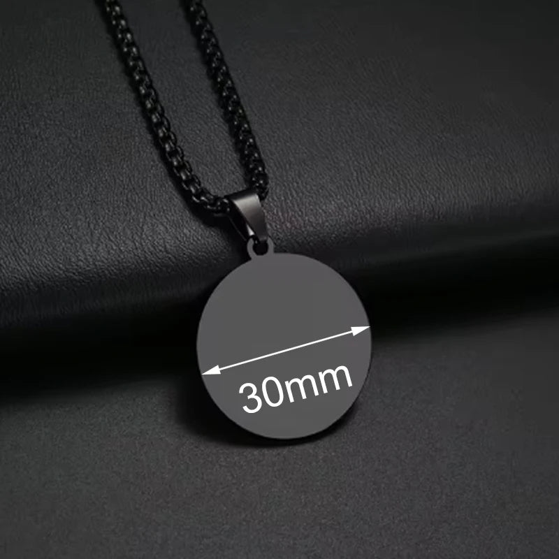 Personalized Necklaces Stainless Steel Engraved Photo Logo Text Pendant For Women Men Christmas Valentine's Day Jewelry Gifts