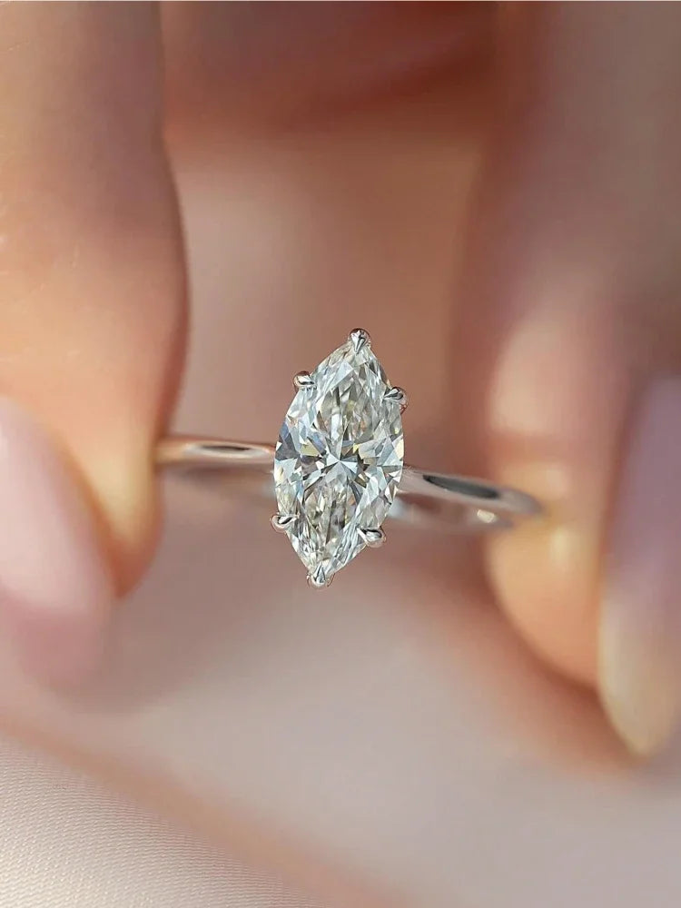 925 Sterling Silver Classic Gorgeous Sparkling Zircon Ring For Women Engagement Wedding Luxury Fashion High Quality Fine Jewelry