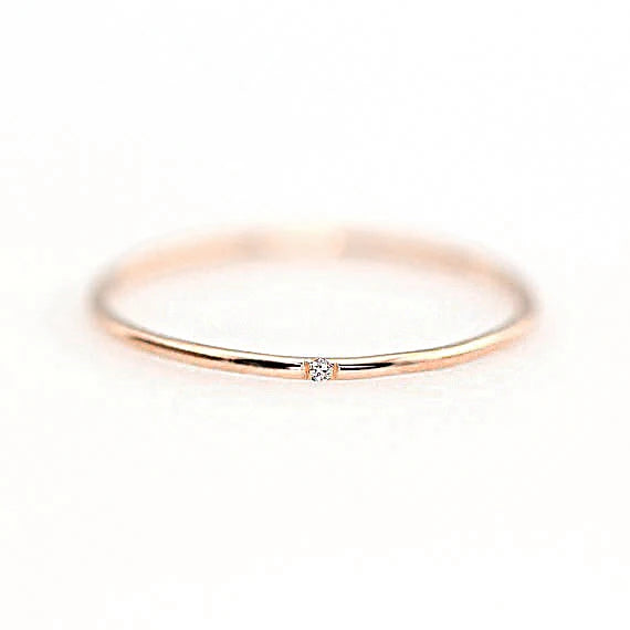 Minimal Zircon Simple Tiny Rings For Women 1mm Full Round Minimalist Thin Dainty Stacking Ring Fashion Jewelry 2024 Items KCR101
