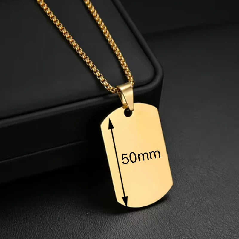 Personalized Necklaces Stainless Steel Engraved Photo Logo Text Pendant For Women Men Christmas Valentine's Day Jewelry Gifts