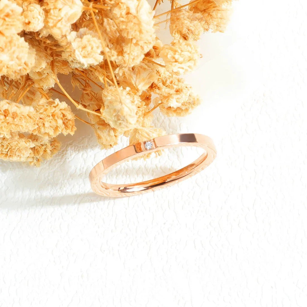 DARHSEN Brand Stainless Steel Women Girls 2mm Thin Small Rings White Cubic Zircon Stone  Fashion Jewelry US size 4 5 6 7 8 9