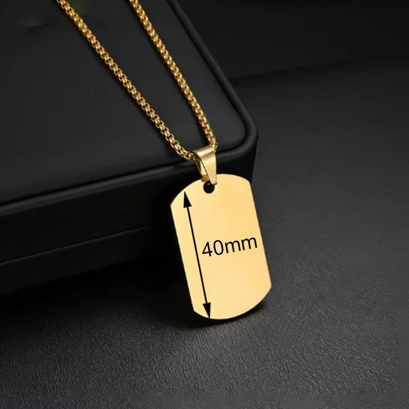 Personalized Necklaces Stainless Steel Engraved Photo Logo Text Pendant For Women Men Christmas Valentine's Day Jewelry Gifts