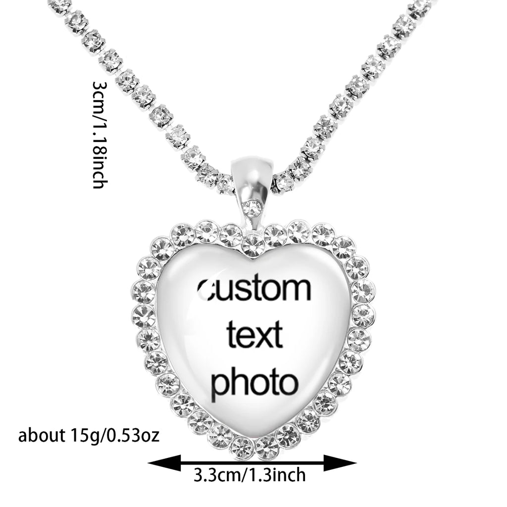 Personalized Necklaces For Personalised Custom Pendant Peach Heart Necklace Glass Pendants Mum Dad Baby Custom Gifts Jewelry