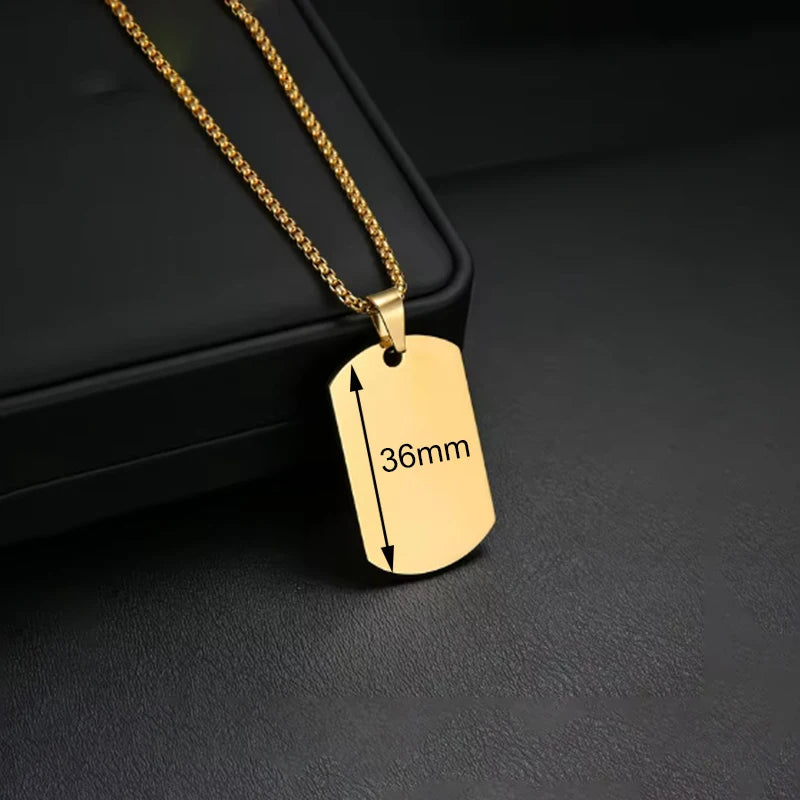 Personalized Necklaces Stainless Steel Engraved Photo Logo Text Pendant For Women Men Christmas Valentine's Day Jewelry Gifts