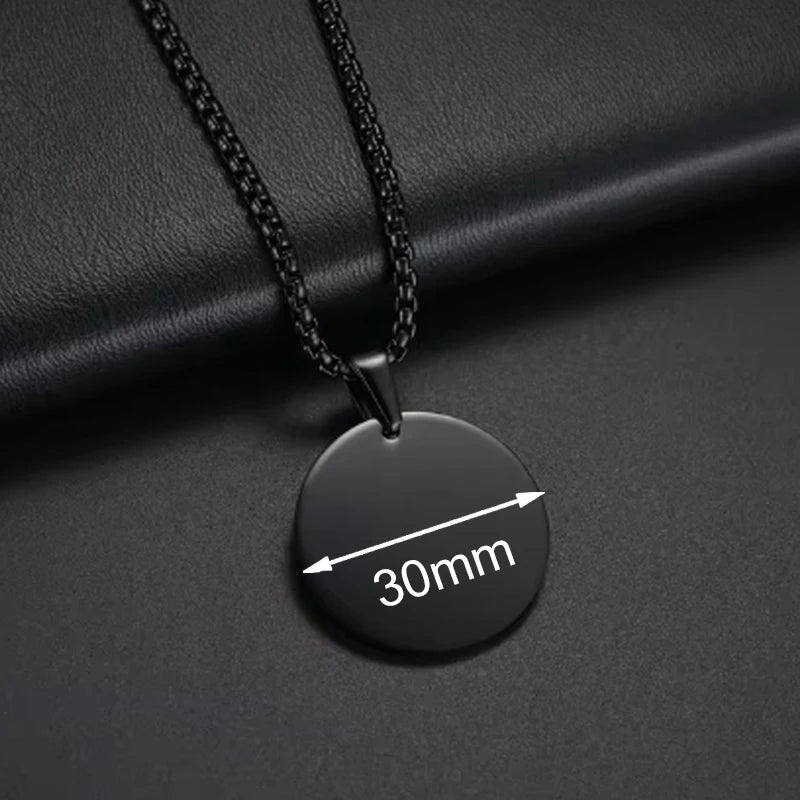 Personalized Necklaces Stainless Steel Engraved Photo Logo Text Pendant For Women Men Christmas Valentine's Day Jewelry Gifts