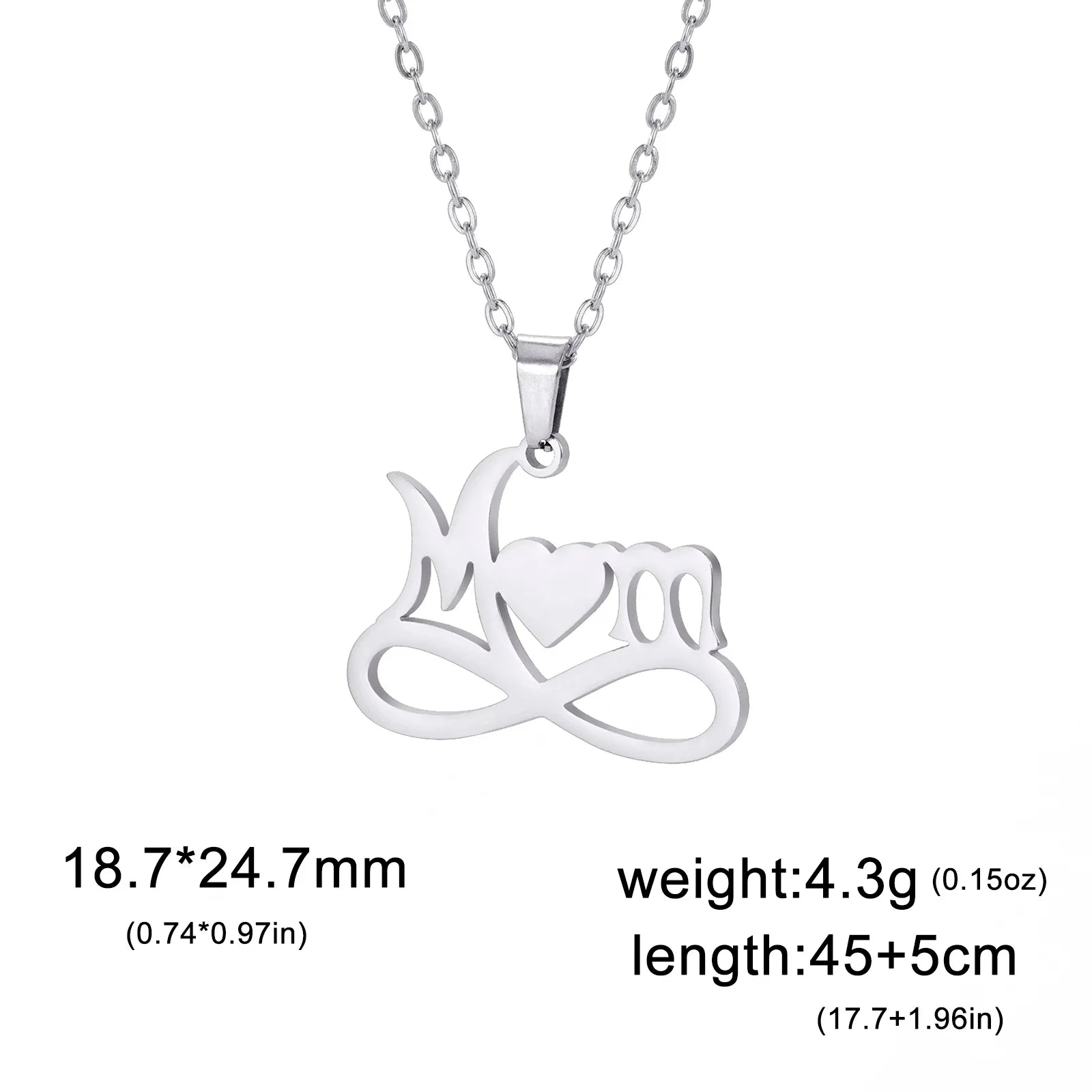 Skyrim Mama Letter Pendant Necklace for Women Stainless Steel Neck Chain Choker Trendy Family Jewelry Mother's Day Gift for Mom