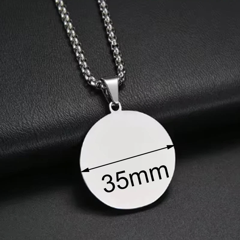 Personalized Necklaces Stainless Steel Engraved Photo Logo Text Pendant For Women Men Christmas Valentine's Day Jewelry Gifts