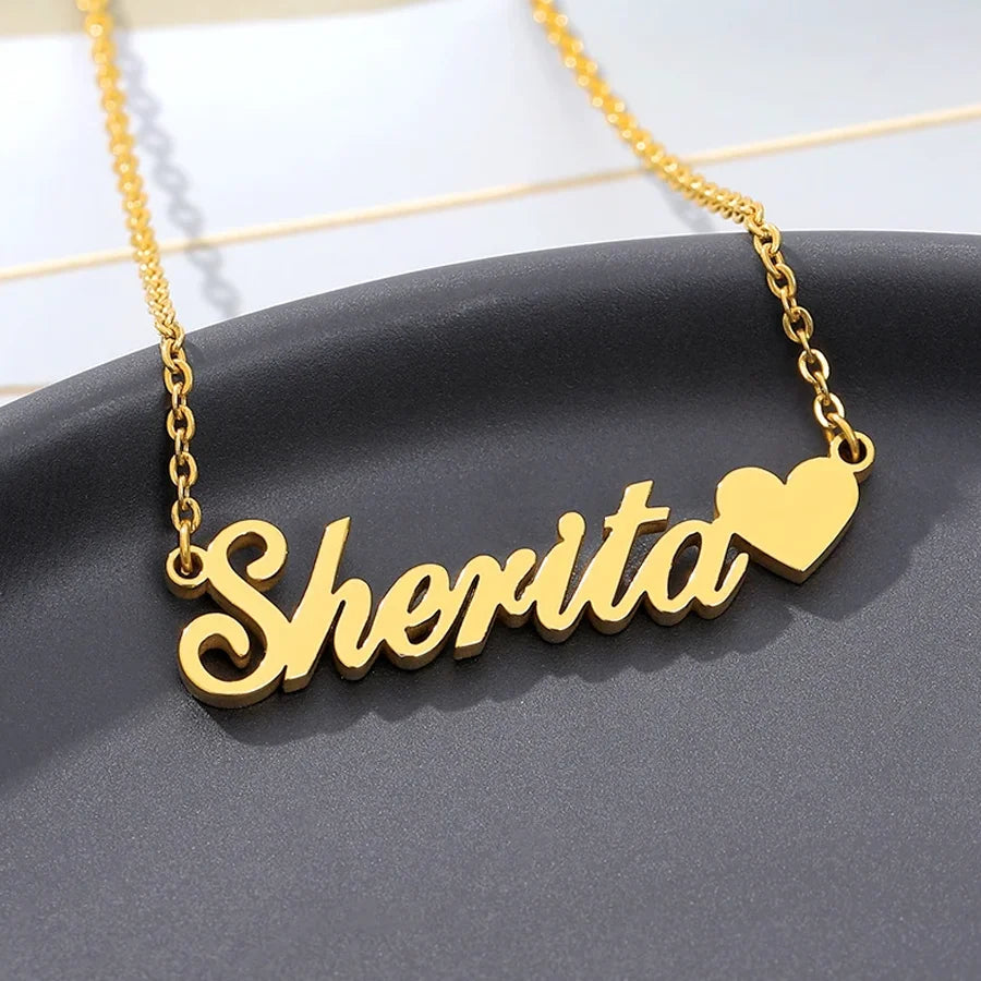 Stainless Steel Choker Custom Name Necklace Personalized Jewelry Men Handmade Nameplate Pendant Necklaces Women Best Friend Gift
