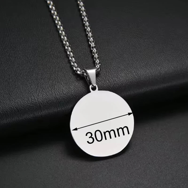 Personalized Necklaces Stainless Steel Engraved Photo Logo Text Pendant For Women Men Christmas Valentine's Day Jewelry Gifts
