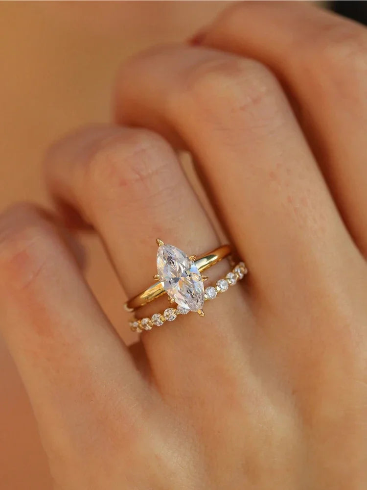 925 Sterling Silver Classic Gorgeous Sparkling Zircon Ring For Women Engagement Wedding Luxury Fashion High Quality Fine Jewelry