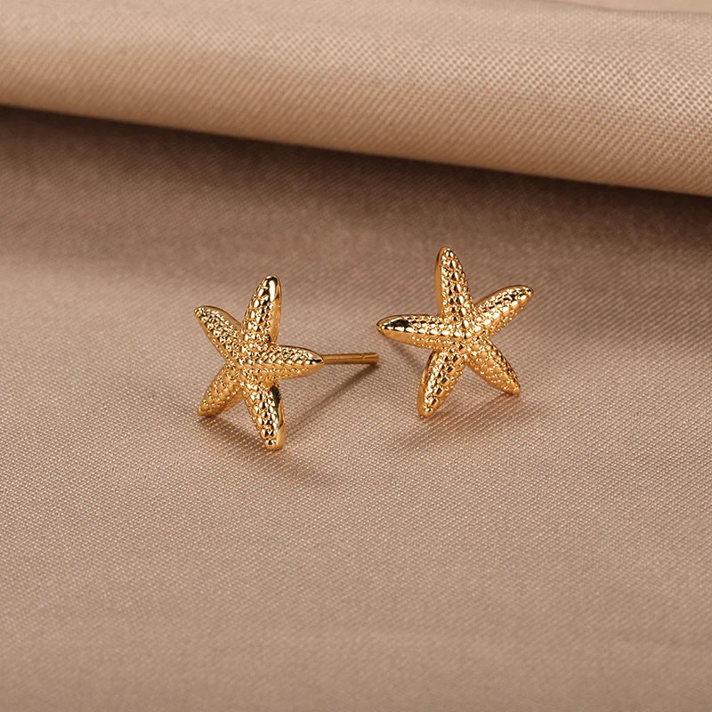 Minimal Starfish Earings Fashion Jewelry Cute Animal Stud Earring Best Friend Gifts 2022 boucles d'oreilles