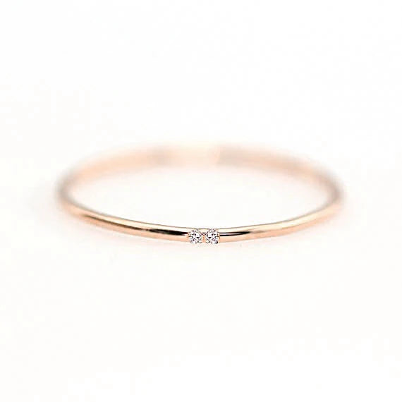 Minimal Zircon Simple Tiny Rings For Women 1mm Full Round Minimalist Thin Dainty Stacking Ring Fashion Jewelry 2024 Items KCR101