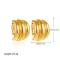 New stainless steel C-ring smooth earrings with high-end and exaggerated hoop Huggie earrings exquisite jewelry