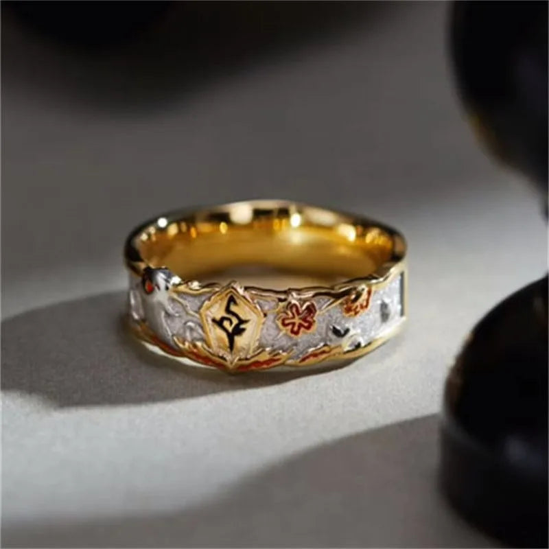 Genshin Impact Hu Tao Exquisite Personalized Rings with The Same Style As The Peripheral Characters of Games Fashion Jewelry