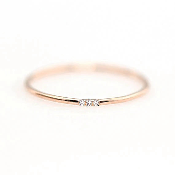 Minimal Zircon Simple Tiny Rings For Women 1mm Full Round Minimalist Thin Dainty Stacking Ring Fashion Jewelry 2024 Items KCR101