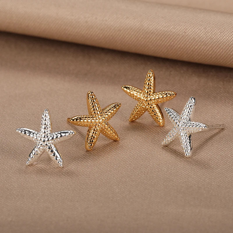 Minimal Starfish Earings Fashion Jewelry Cute Animal Stud Earring Best Friend Gifts 2022 boucles d'oreilles