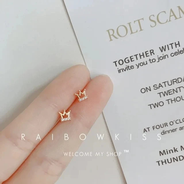 New Minimal Zircon Earrings For Women Crystal Small Thin Cartilage Fashion Geometry Earring Girls Piercing Jewelry Gifts