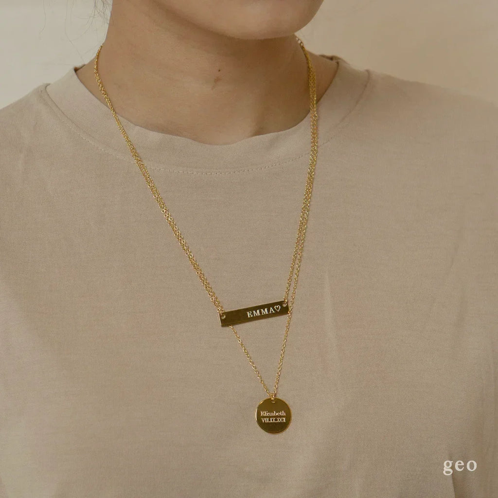 Free Personalized Engraved Handmade Medallion Pendant Custom Name Engraved Coin Necklace Jewelry Charm Necklace Gift for Her