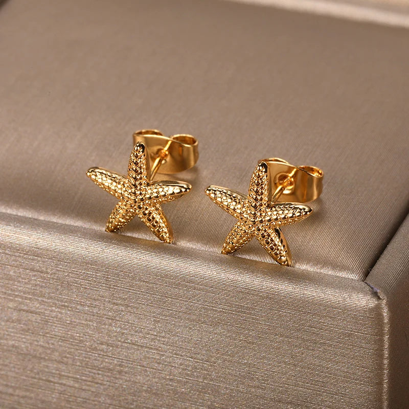 Minimal Starfish Earings Fashion Jewelry Cute Animal Stud Earring Best Friend Gifts 2022 boucles d'oreilles