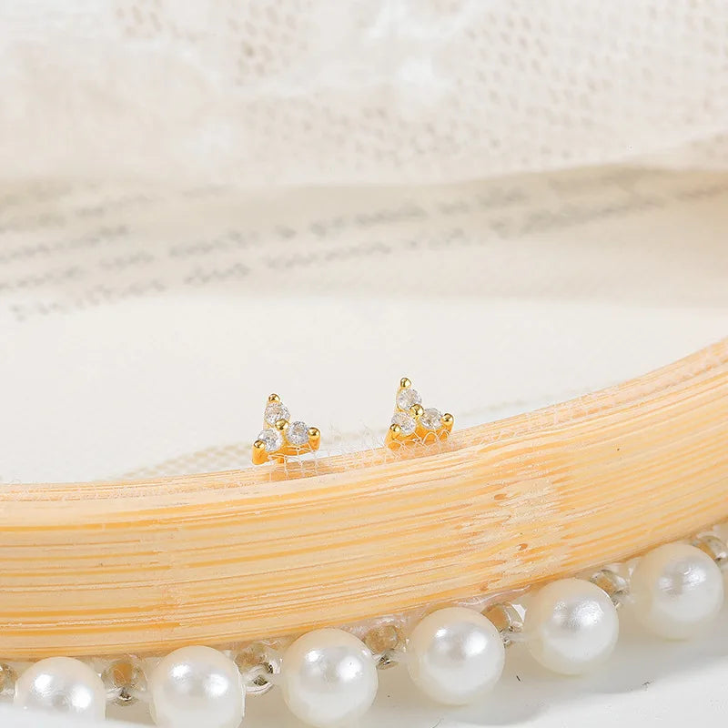 New Minimal Zircon Earrings For Women Crystal Small Thin Cartilage Fashion Geometry Earring Girls Piercing Jewelry Gifts