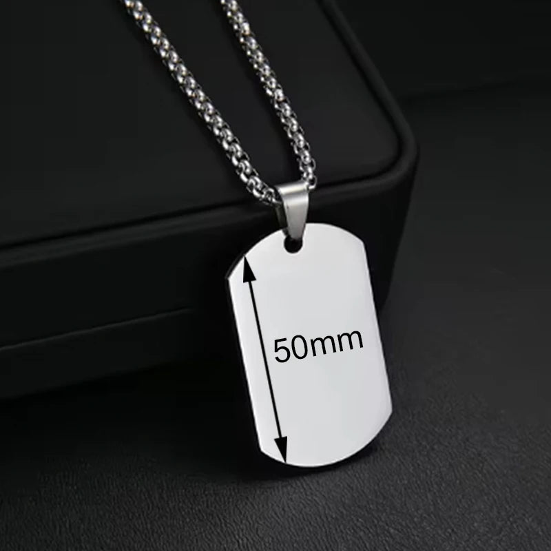 Personalized Necklaces Stainless Steel Engraved Photo Logo Text Pendant For Women Men Christmas Valentine's Day Jewelry Gifts