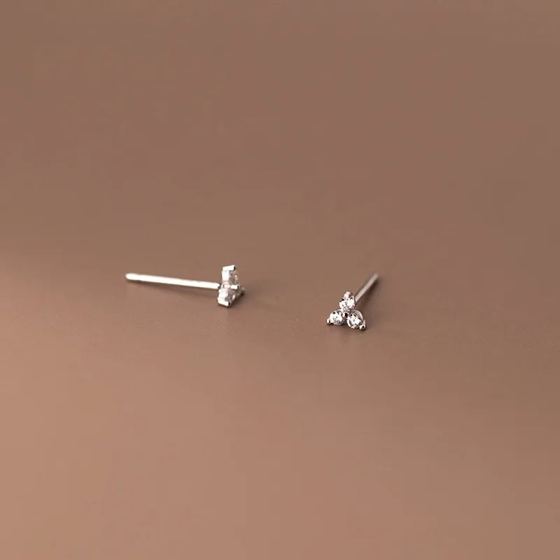 New Minimal Zircon Earrings For Women Crystal Small Thin Cartilage Fashion Geometry Earring Girls Piercing Jewelry Gifts