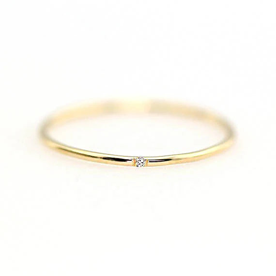 Minimal Zircon Simple Tiny Rings For Women 1mm Full Round Minimalist Thin Dainty Stacking Ring Fashion Jewelry 2024 Items KCR101